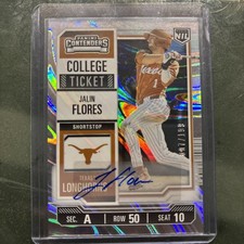 JALIN FLORES AUTO /199 2025 CONTENDERS COLLEGE TICKET SILVER SWIRL HOLO TEXAS
