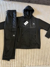 Full Mens Tracksuit Montirex Black Size XL