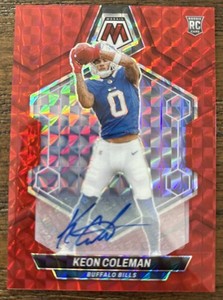 2024 Panini Mosaic Keon Coleman Rookie Auto Red Mosaic RC /199 #333 Bills 