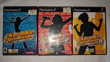 KARAOKE REVOLUTION VOLUMES 1, 2 3 SET Sony Playstation 2 PS2 Tested CIB MINTY