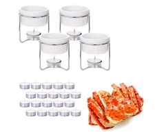 Set/4pcs Hiware Ceramic Butter Warmers w/Candles