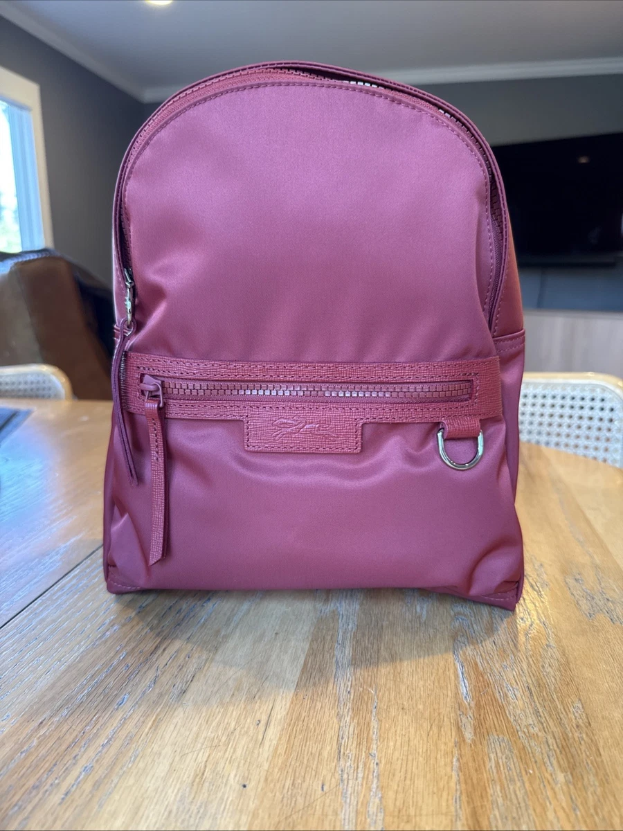 Purple/Pink Nylon and Leather Longchamp Women\'s Mini Backpack Longchamp Backpack Pink Bags & Handbags for Women for sale  main image 4