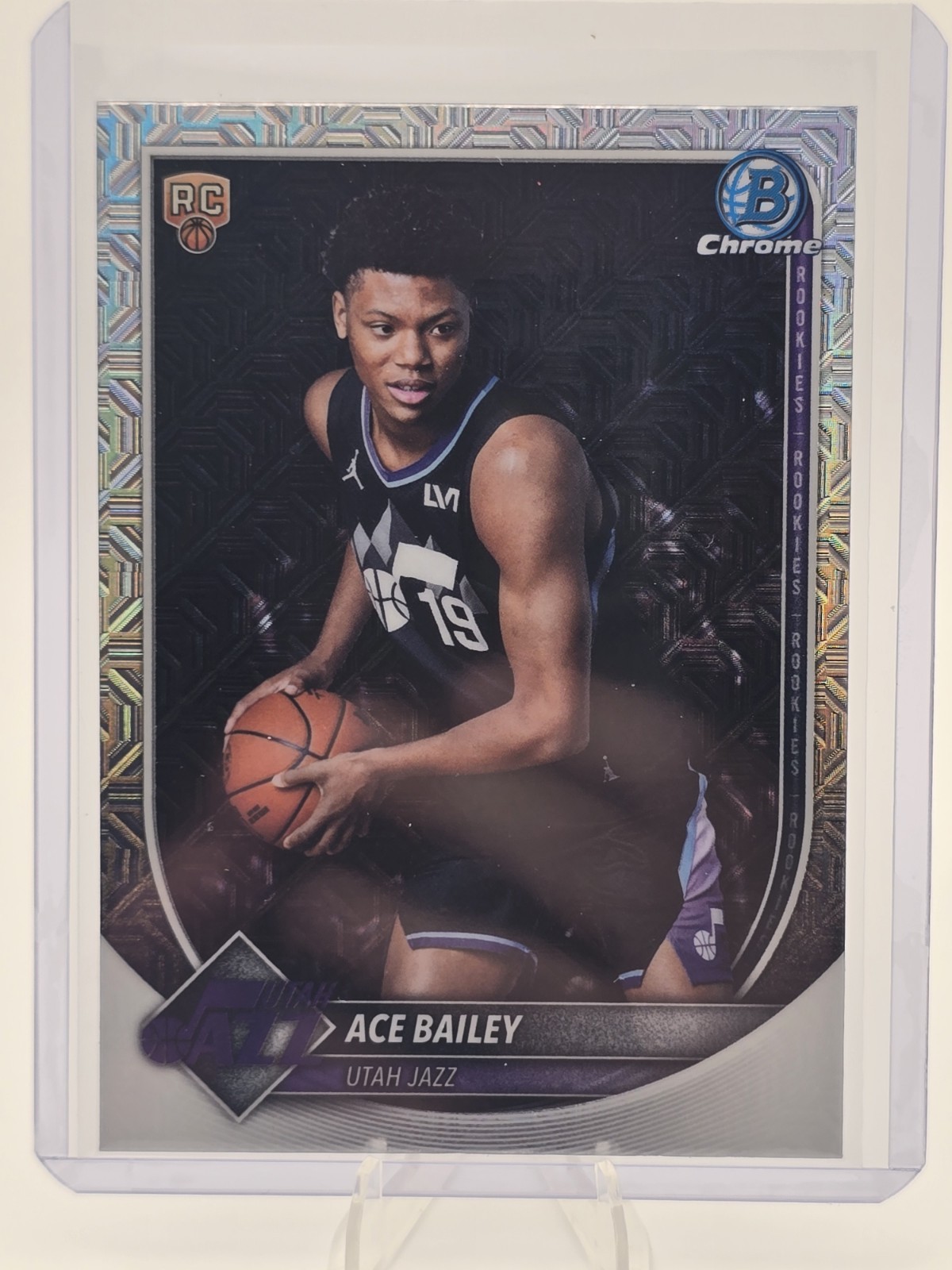 2025-26 Bowman Basketball Ace Bailey Chrome Mojo Refractor #BCV-5 RC Utah Jazz