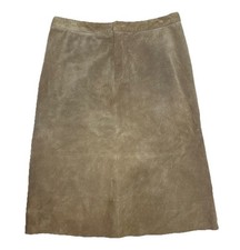 Vtg Banana Republic Skirt Size 6 Brown Suede 2002 Zip Genuine Leather Minimalist