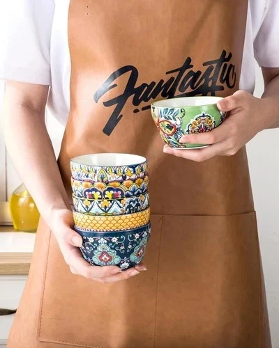 MALACASA 3 OZ Ramekins Juego de 6, tazas de platos para hornear postres de porcelana, lazo pequeño Foto 4 de 4