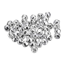 Jingle Bells, 8mm 24pcs Small Bells for Crafts DIY Christmas, Silver Tone