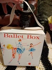 Retro Mattel 1966 Vintage Ballet Box white Vinyl 2 compartment carrying case