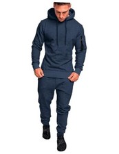 Men s Sweatsuits Set 2 Piece Hoodie Outfit Jogging Tracksuits for Large Navy