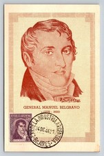 Tarjeta Conmemorativa General Manuel Belgrano Argentina Filatélica F. Dumont