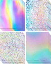24 Sheets Holographic Cardstock 8.5 x 11, x 11 inches, Laser Color 