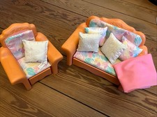 Barbie Sweet Roses Collection Sofa Couch Lounger 1987 Mattel Vintage Wohnzimmer