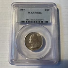 Toned 1957 Washington Quarter PCGS MS66 Type B Reverse Toned #2