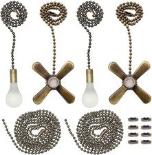 Iceyyyy Bronze Ceiling Fan Pull Chain Set Including 4Pcs Beaded