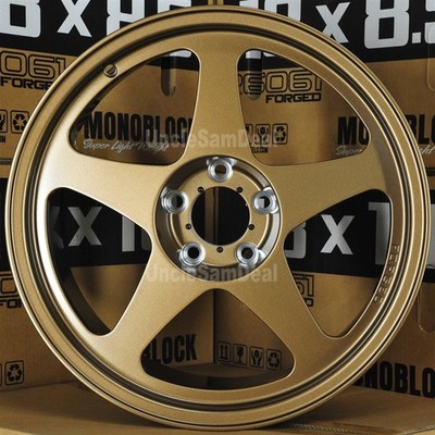 18'' 18x8.5 5x114.3 35 OFFSET R6061 FORGED ALLOY MATTE BRONZE 5 SPOKES WHEELS SET