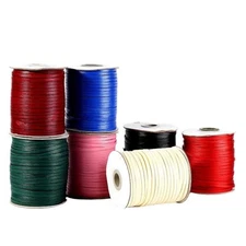 44/88Yards Korean Waxed Cord 4mm Flat Lace String for Crafts Bracelet Shoelaces