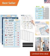 3 in 1 Bedtime/Morning/Weekly Routine Chart for Kids, Magnetic Chore Chart fo...