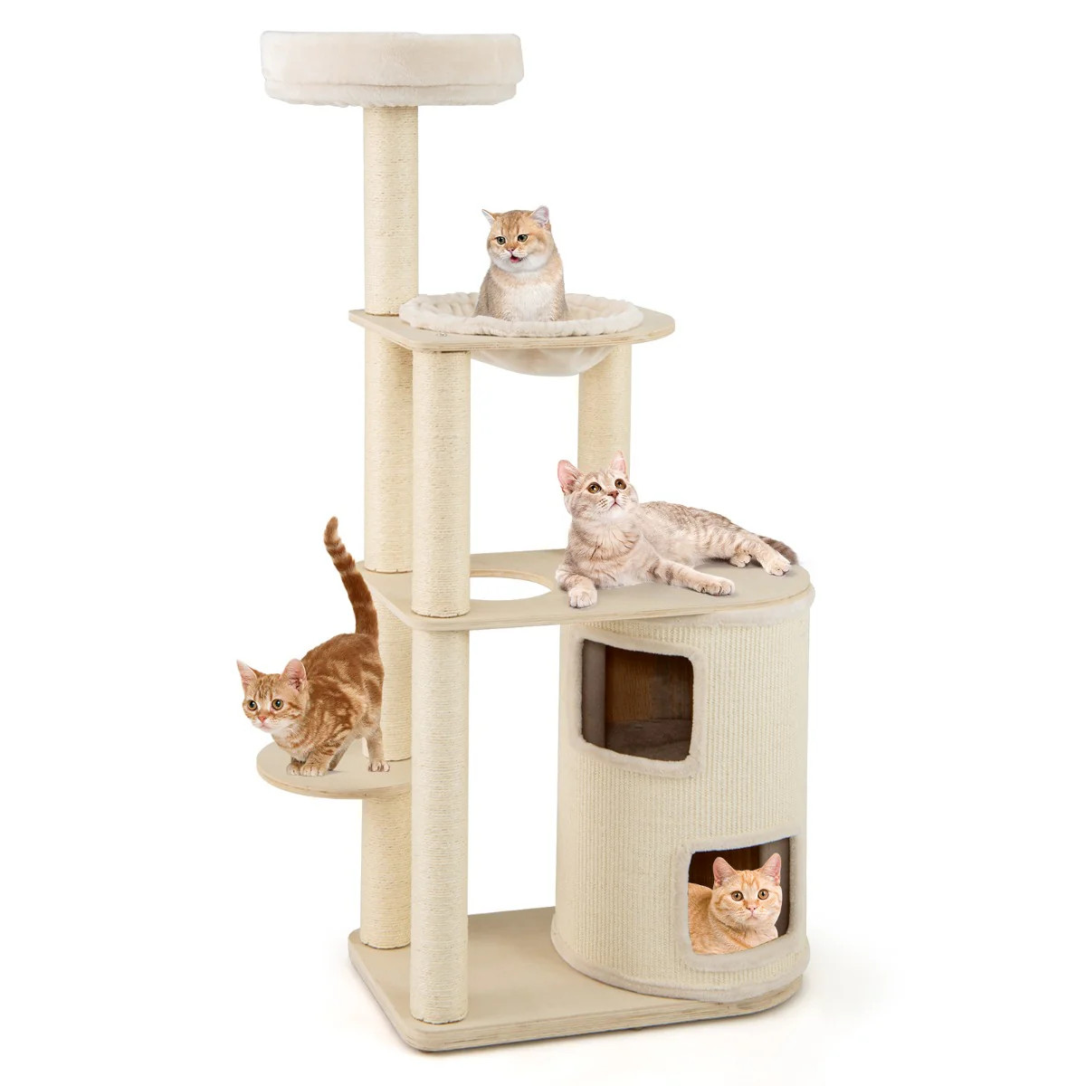 Arbre à chats avec condo à 2 niveaux grand modèle pour chat d'appartement