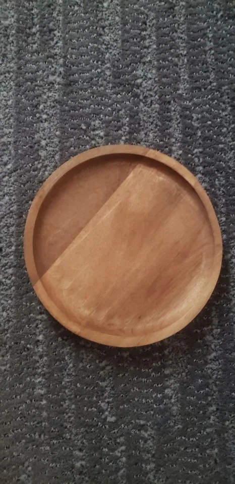 Деревянный обеденный поднос 20/25 см круглый акациевый деревянный салат для пиццы закуски десерта многоразового использования - Изображение 3 из 4