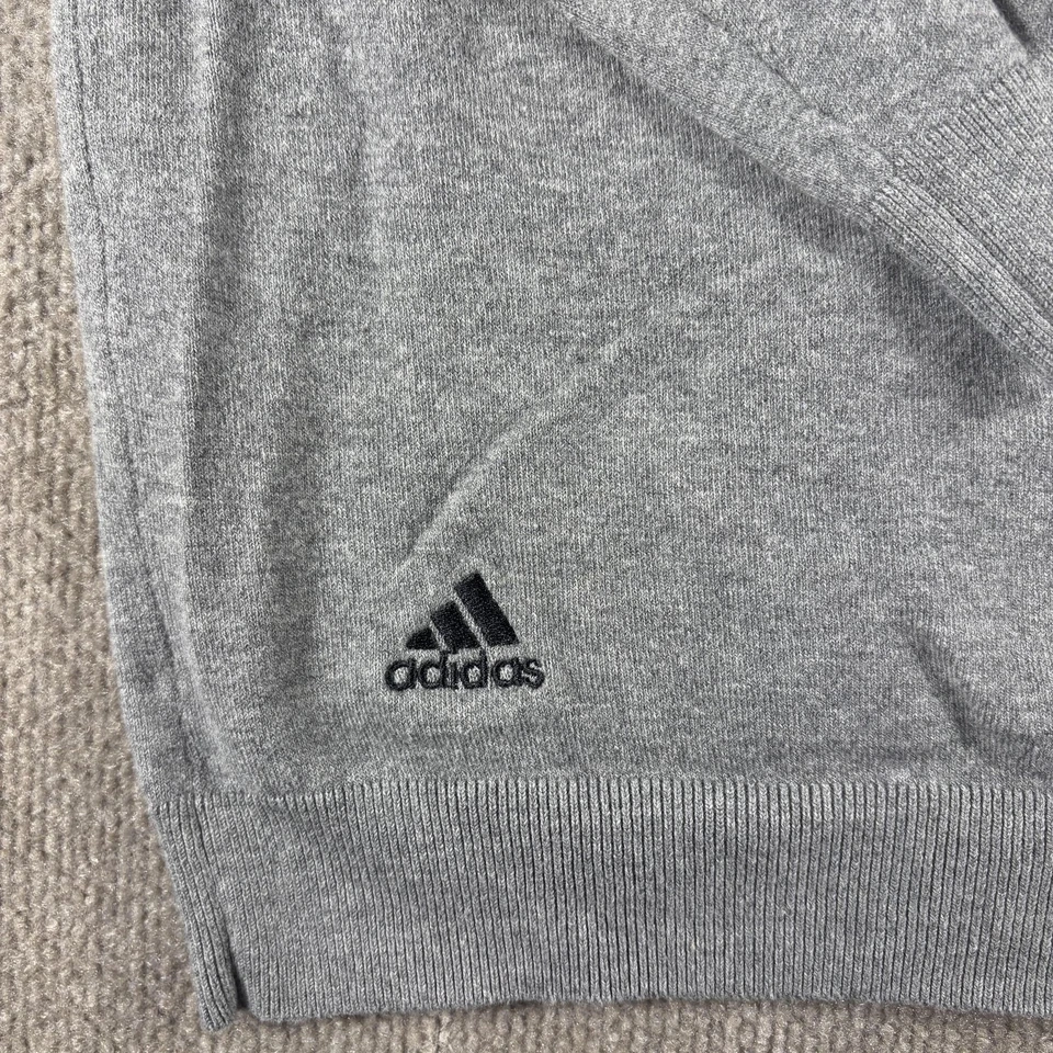 Texas State Bobcats Sweater Mens Large Gray NCAA College V-Neck Pullover Adidas - Image 3 of 4