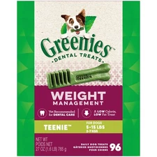 Greenies Weight Management Dental Chews Teenie 96 Count for Dogs 5-15 lbs
