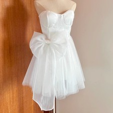 Large Mesh Bow Accessory for Dress Skirts Belts Wedding Evening Decoration Pin