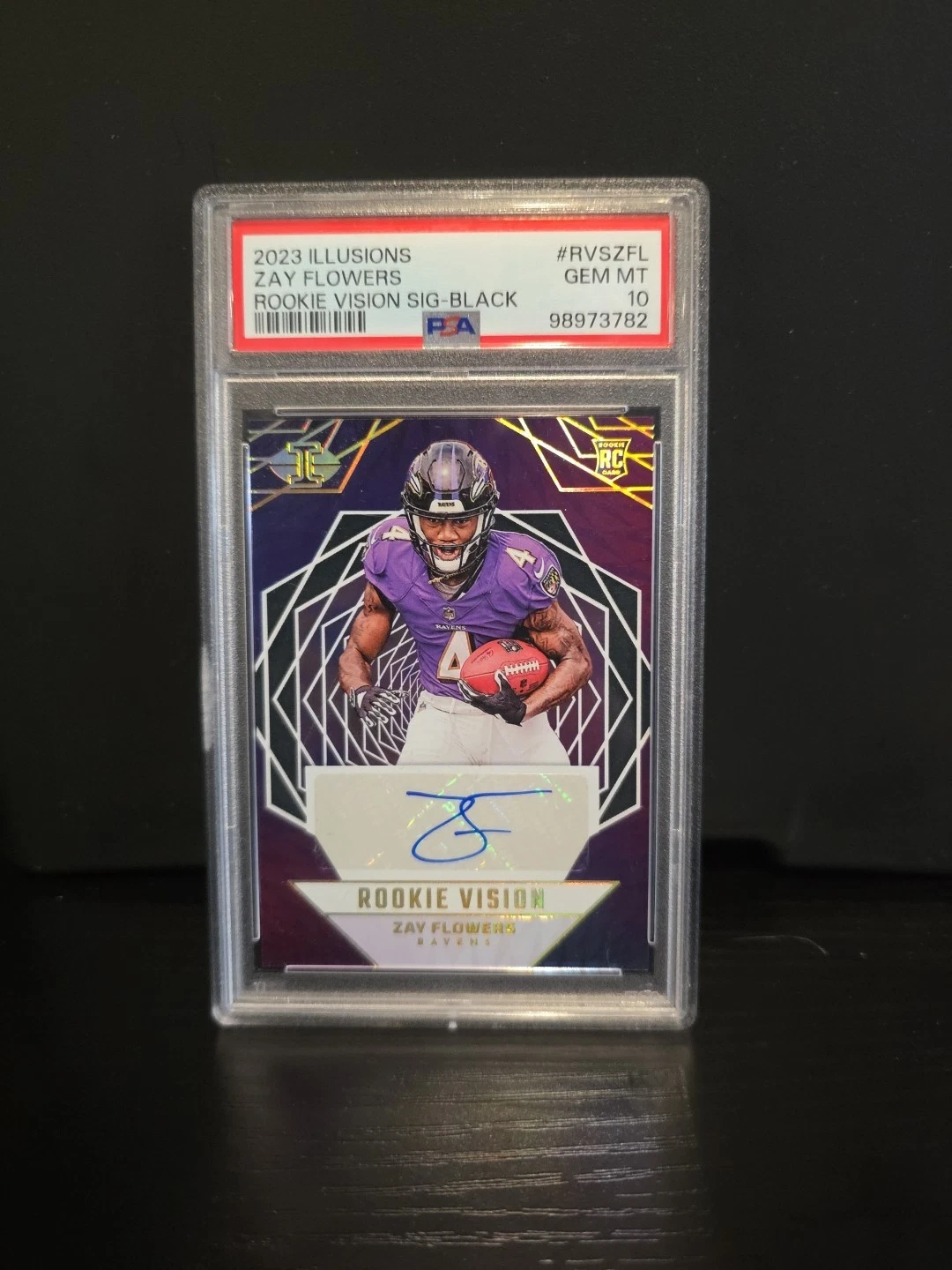 Zay Flowers Panini Illusions Rookie Vision Signatures #RVSZFL Black