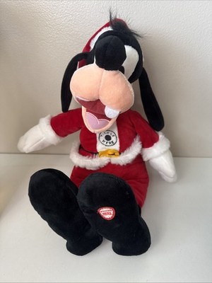 Hallmark Disney Goofy Santa Tickle Here Talking Animated  Plush Laughing WORKS