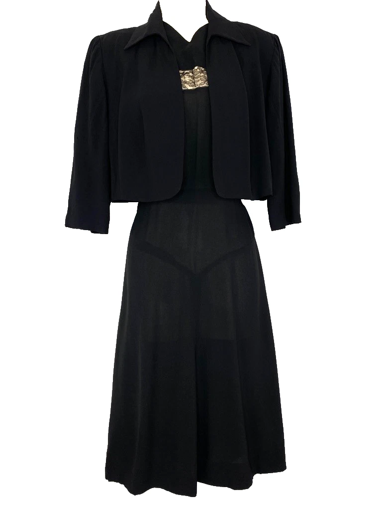 Black 1940s Vintage Dresses for Women for sale - eBay