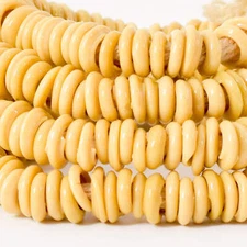 Italian Glass Rings Trade Beads Ochre 41 Inch