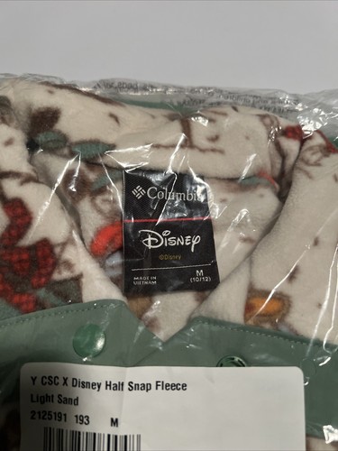 New Kids Medium Disney Columbia Mickey & Friends Half Snap Fleece New With Tags - Picture 3 of 5
