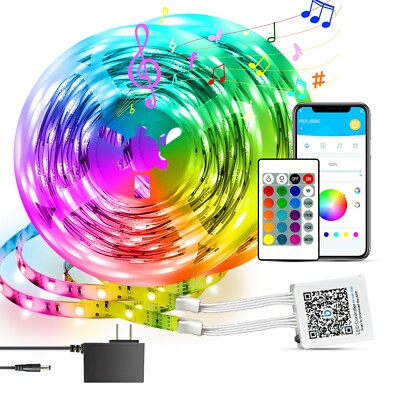 #ad 100Ft LED Strip Lights Smart Light with App Remote Control RGB LED Lights for $11.99