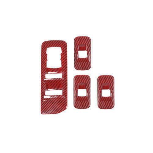 Window Lift Adjust Panel Switch Trims For Ford F150 2015-2020 Red Carbon Fiber - Picture 8 of 8