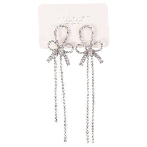 Collier Jessica Simpson Argenté 27 Pouces + Boucles D'oreilles - Style Boho, Manque Un Strass
