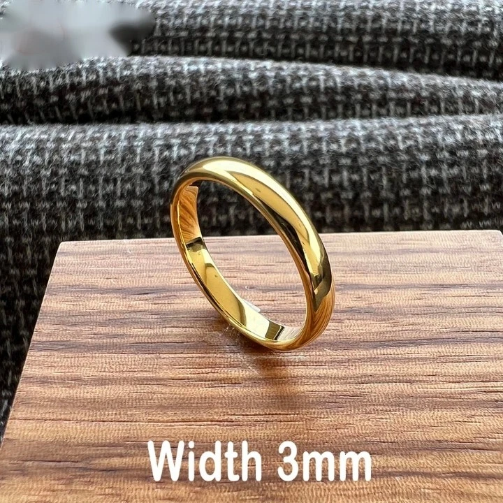 Anillo de carburo de tungsteno pulido alto cúpula de 2/3/4 mm anillo de ajuste cómodo para hombres y mujeres Foto 3 de 4