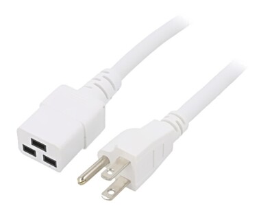 SN318-3/14/1.8WH Kabel IEC C19 weiblichNEMA 5-15 (B) Stecker PVC 18m weiß LIAN