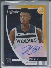 JARRETT CULVER 2019-20 PANINI ABSOLUTE ON CARD AUTO ROOKIE RC TIMBERWOLVES
