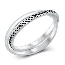 NEW 925 STERLING SILVER RINGS- DOUBLE 2 BANDS SIZES 5-10