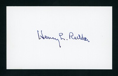 Henry Richter first US Satellite, Explorer I Signed 3x5 Index Card E23353