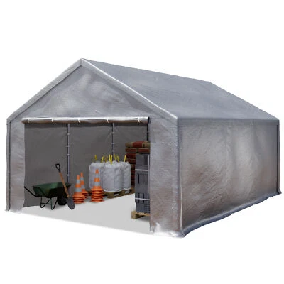 TOOLPORT Tente de stockage 3x6 m abri tente de garage PE 350 N imperméable gris - Photo 1/4
