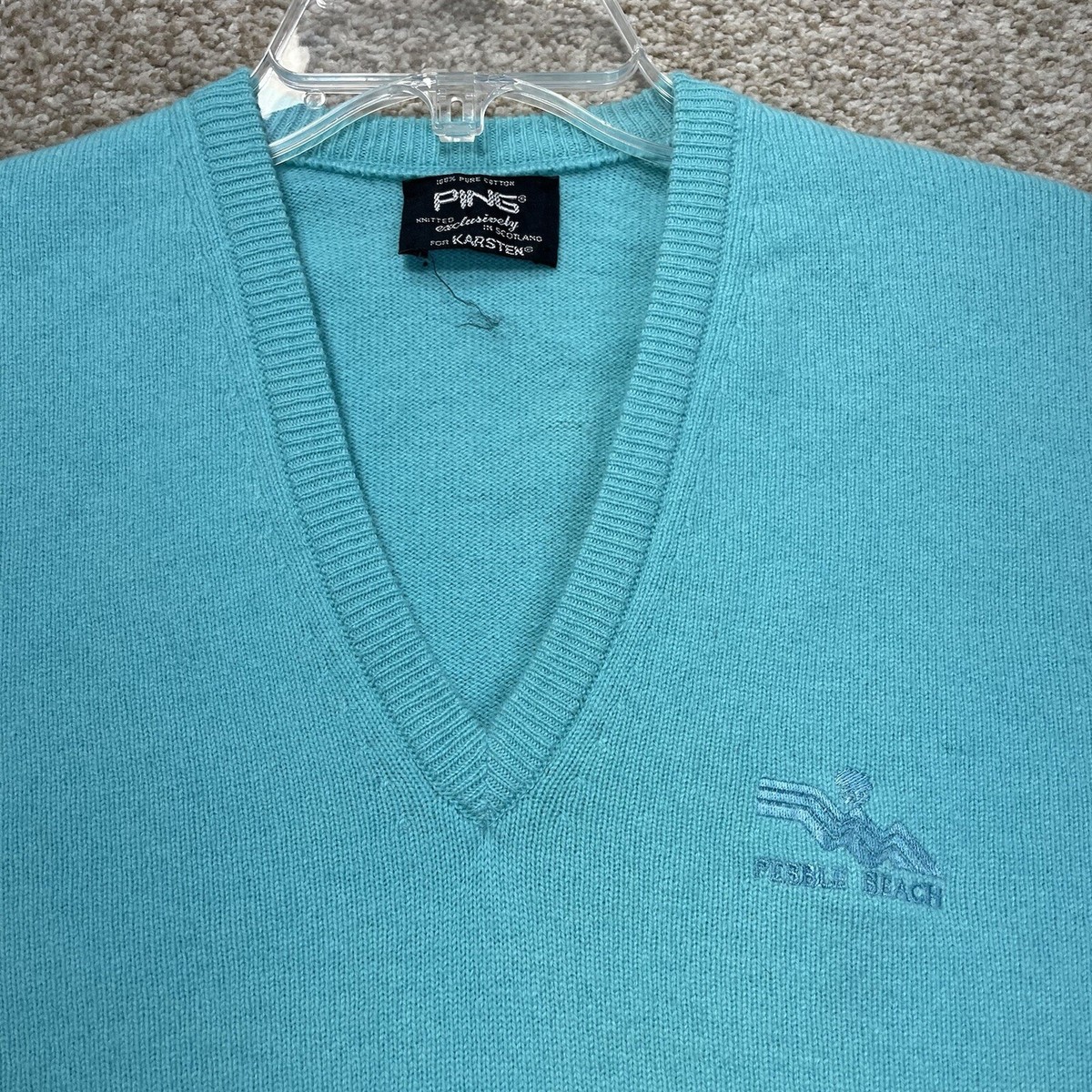 vtg Men’s Ping Karsten V neck Golf Sweater Knitted Scotland Mens 42 Medium  M L