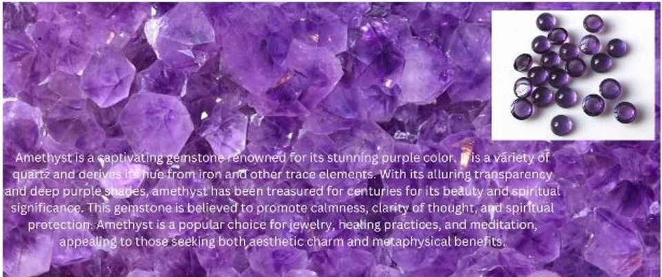 925 Argento Sterling Naturale Ametista Donna Nuovo Sottile Anello Cabochon Gemma - Immagine 4 di 4