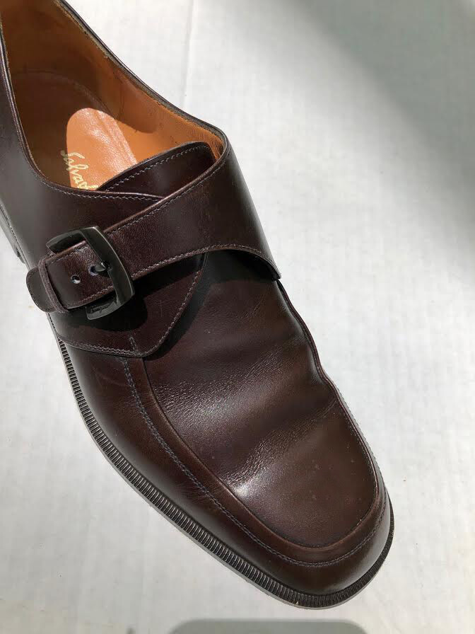 Salvatore Ferragamo Studio brown leather buckle shoe 8.5 D 
