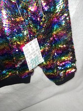 Lularoe Elegant Stevie Bomber Jacket Rainbow Sequins Pink Mermaid 2xl 22/24 20❤️