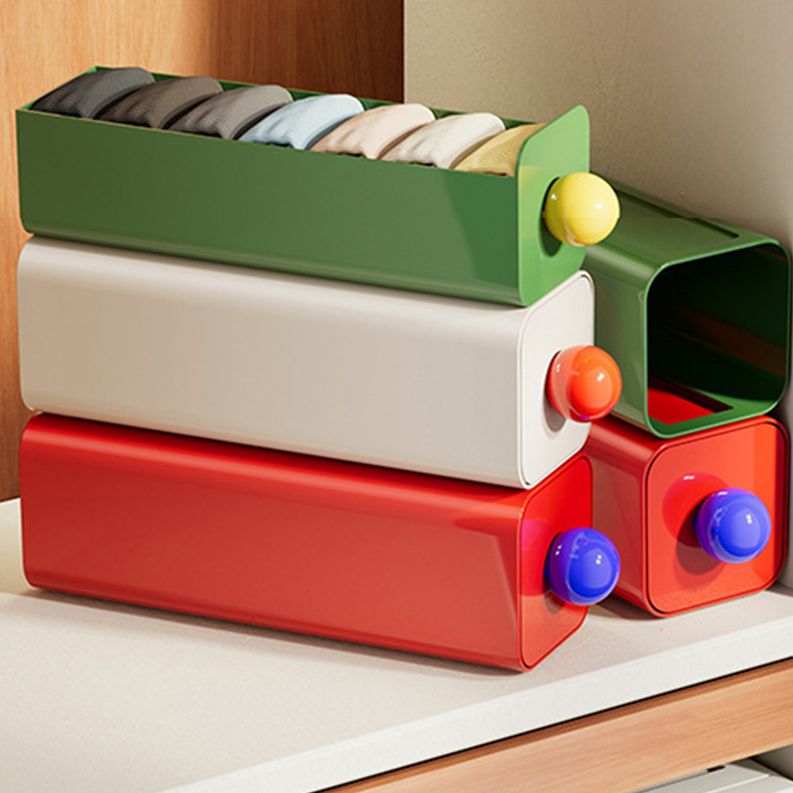 Wall Mount Underwear Sock Storage Organizer Drawer-image