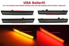 SMOKED LENS LED SIDE MARKER LIGHTS FRONT & REAR SET for 2018-23 DODGE CHALLENGER