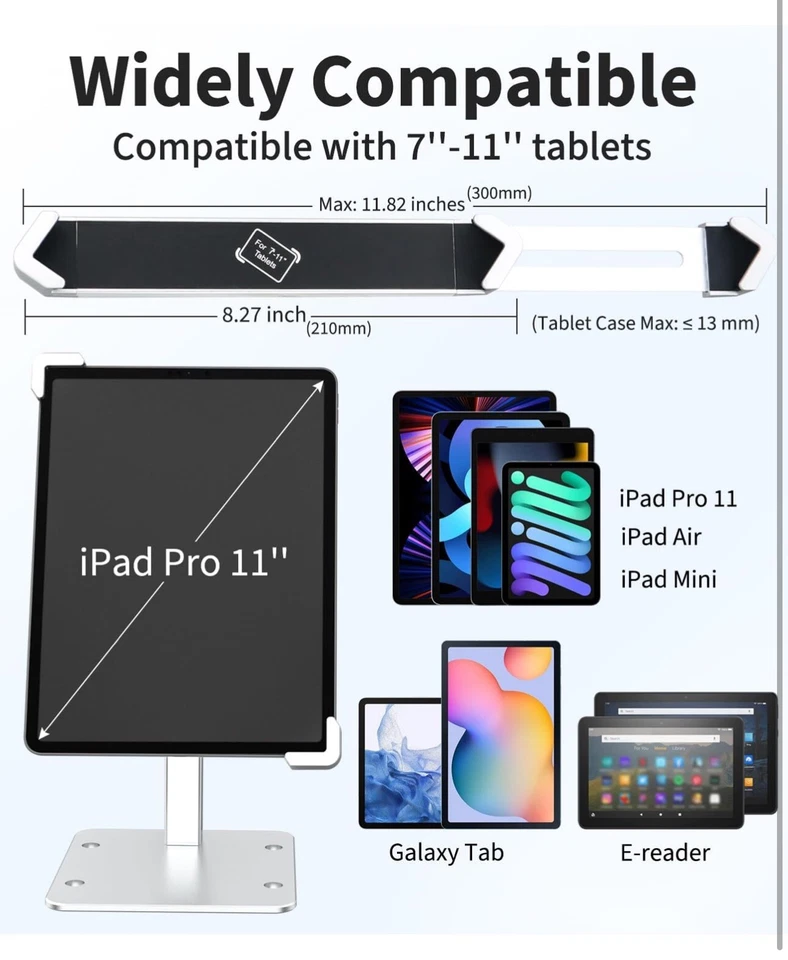 Anti-Theft Desktop Tablet Kiosk Stand for 7-11" Tablet, Security Countertop  - Image 2 of 4