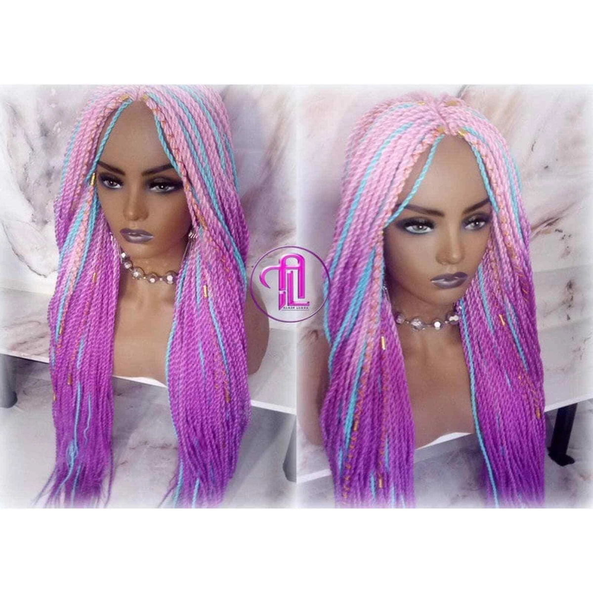 Purple Braided Straight Wigs & Hairpieces for sale | eBay display picture 3