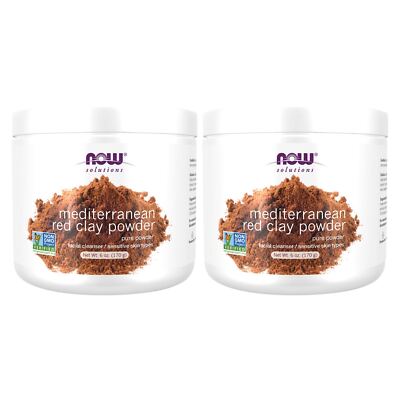 2x NOW 100% Mediterranean Red Clay Powder 6 oz 170g Facial Detox USA Made