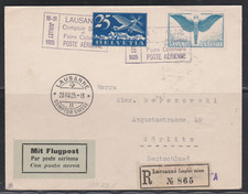 RR SUPERBE SUISSE LETTRE 1925 COMPTOIR SUISSE FOIRE COLONIALE POSTE AERIENNE