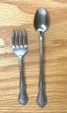 Set of 2 Oneidacraft Deluxe Chateau INFANT SPOON and Baby Fork Stainless